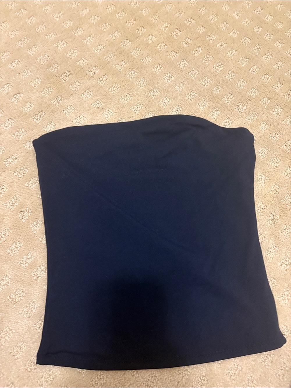 Garage Navy Blue Strapless Crop Top